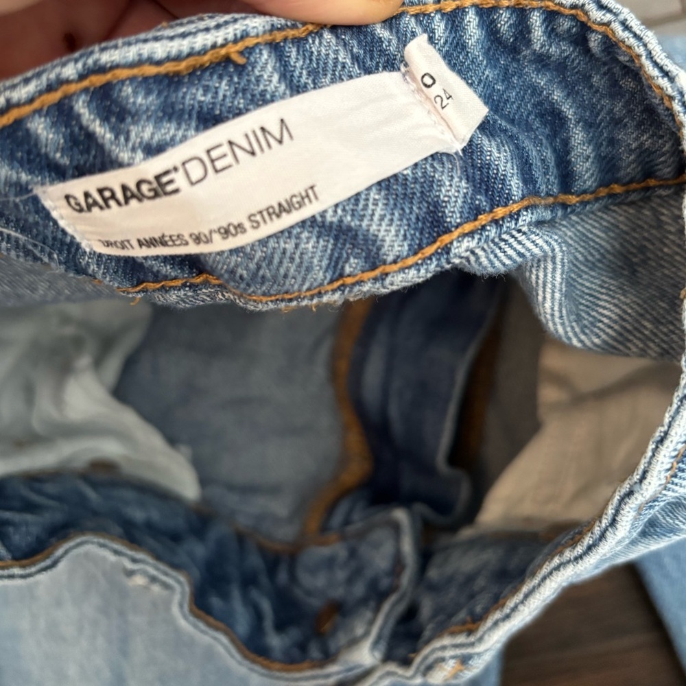 Garage Denim 90s Straight Distressed Light Wash Jeans Size 0 Size 24 GUC - Picture 3 of 3